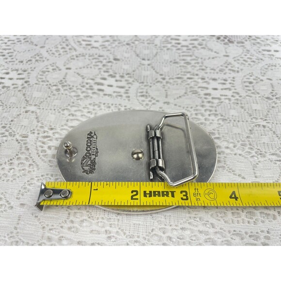 Running Jumping Deer in Nature Vintage Nocona Belt Buckle W/  camouflage backing - Picture 4 of 7